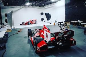 production studio miami shoot with race cars